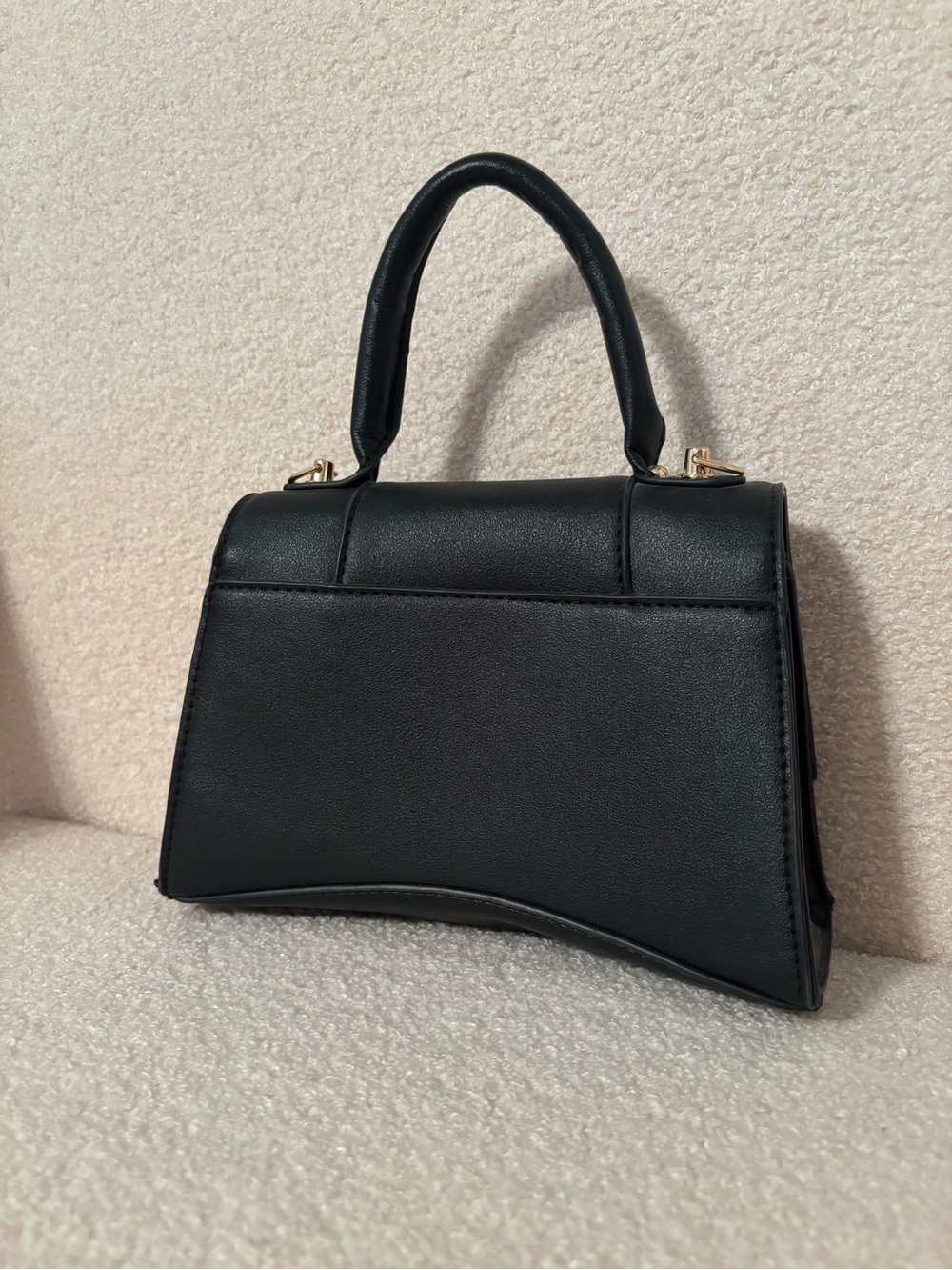 Black Women's Mini Handbag with Gold Accent - Picture 2 of 3